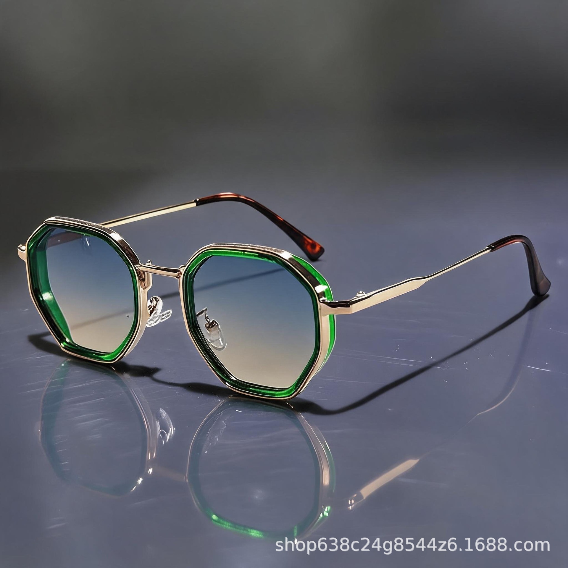 Street Fashion High End - Metal Poligon Retro Güneş Gözlüğü Eski