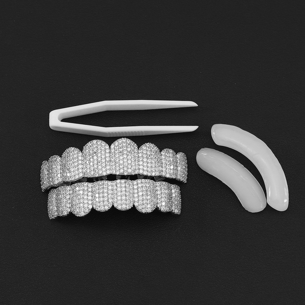 Street Fashion Jewelry - Gümüş Kaplama Tam Zirkonyum Taşlı Diş