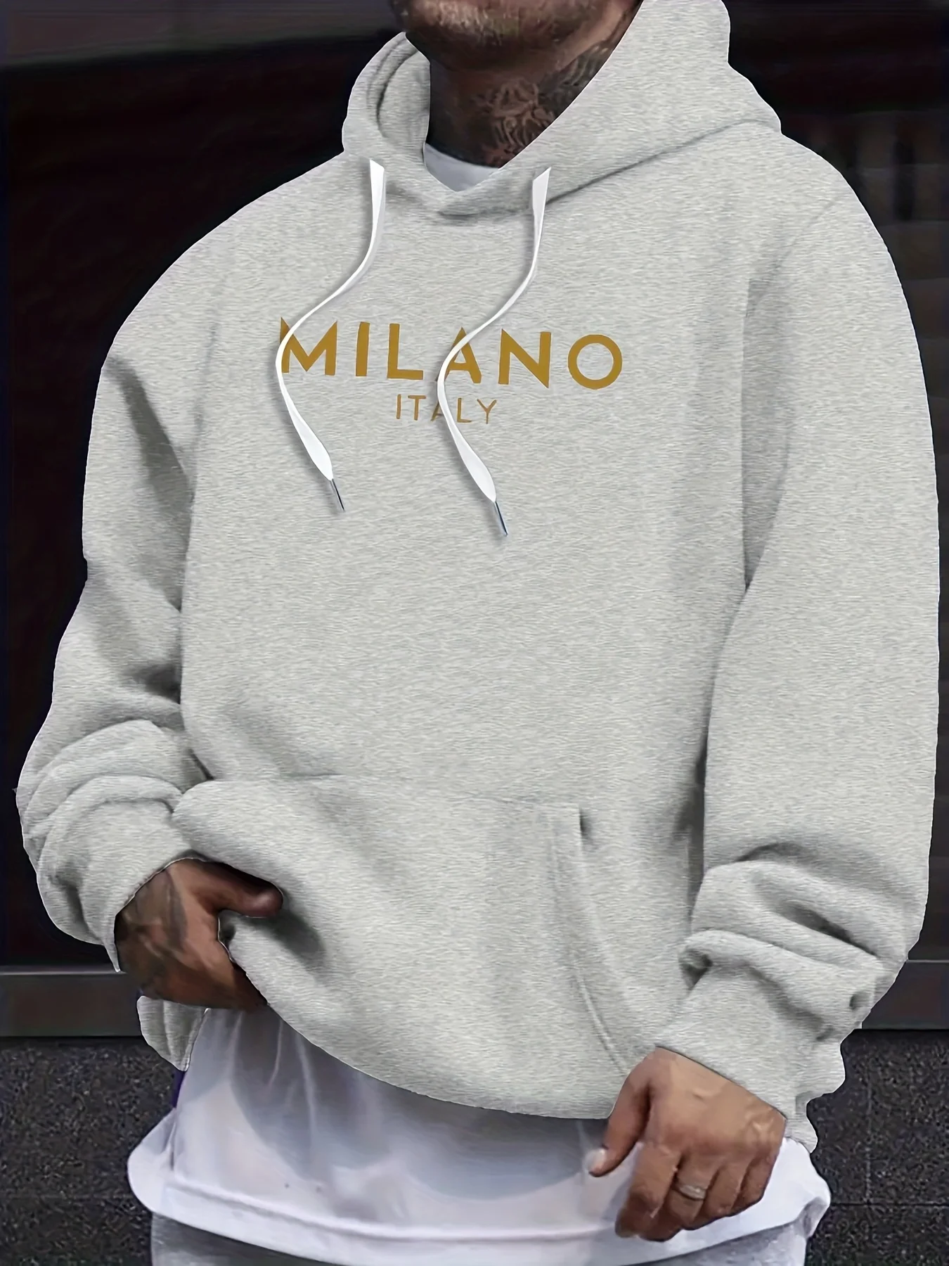 Street Fashion Milano - Sonbahar ve kışlık kapüşonlu sweatshirt, MILANO