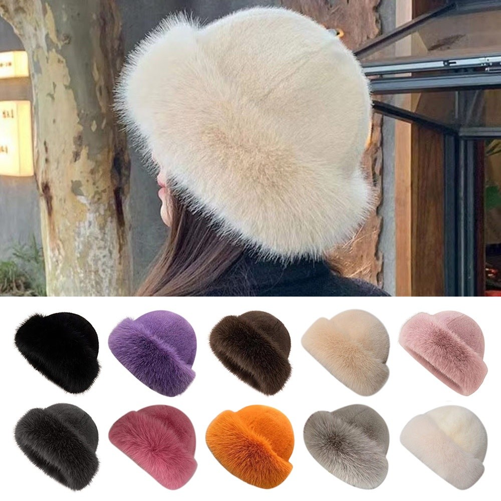 Bucket Hat Embroidered - Moda Şapkaları Tüylü Kürklü Kışlık Şapka