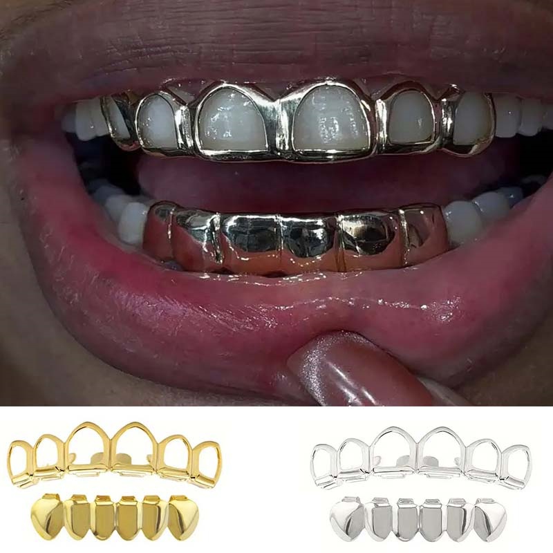 Street Fashion Jewelry - Modaya Uygun Altı Dişli Oymalı/Pürüzsüz Alt