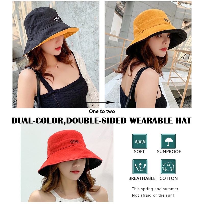 Bayan 'ONE' Harf Nakışlı Çift  - Bucket Hat Embroidered incelemesi ve fiyatı