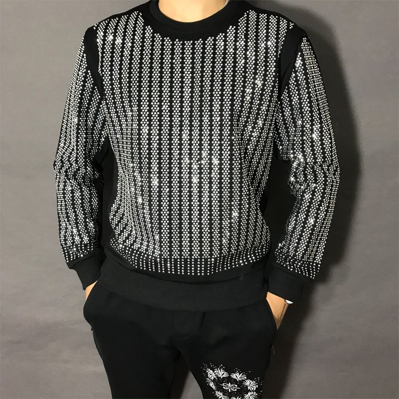 Erkekler Lüks Rhinestone Bisik - Oversized Crewneck Fleece incelemesi ve fiyatı