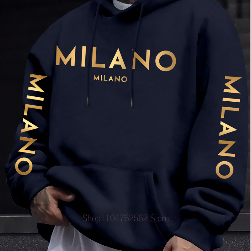 Milano Baskılı Kapüşonlu Erkek - Street Fashion Milano incelemesi ve fiyatı