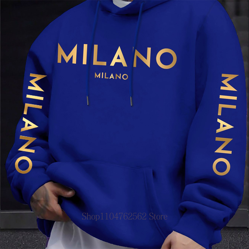 Milano Baskılı Kapüşonlu Erkek - Street Fashion Milano incelemesi ve fiyatı