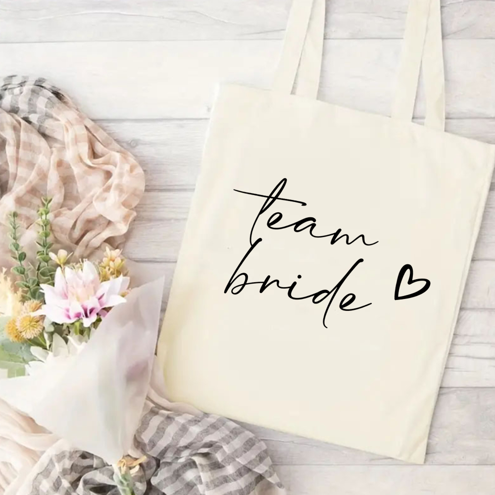 Tek Parça Gelin Ekibi Kalp Bas - Tote Bag Canvas Print incelemesi ve fiyatı