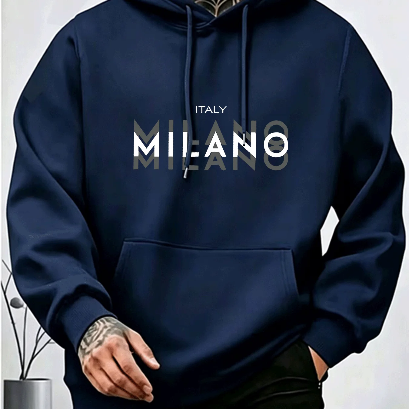 Erkek MILANO Harf Baskılı Kapü - Street Fashion Milano incelemesi ve fiyatı