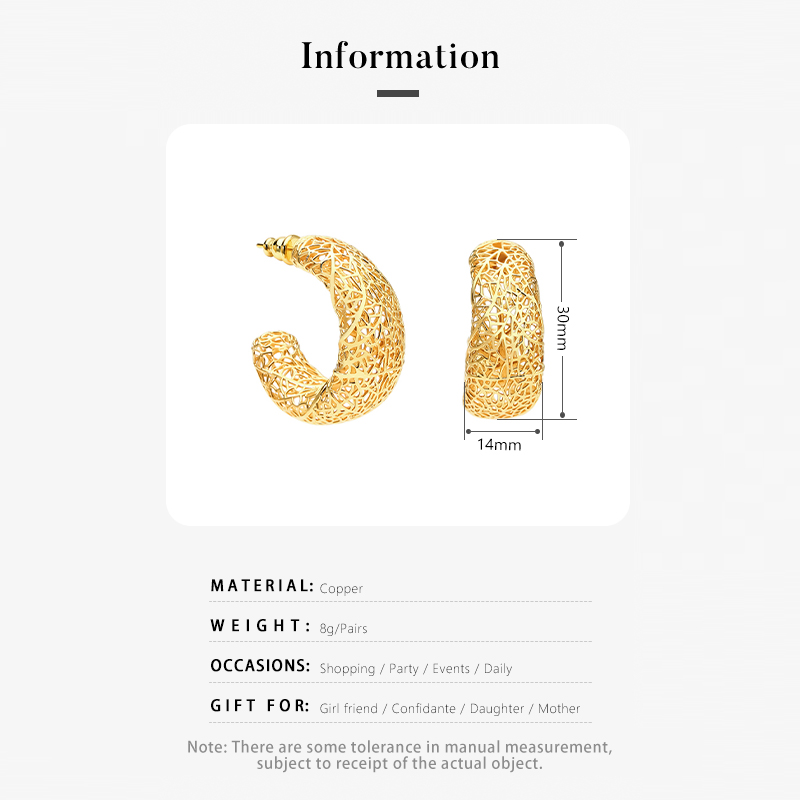 IVOG C Şekli Oymalı Küpe Kadın - Street Fashion Websites incelemesi ve fiyatı