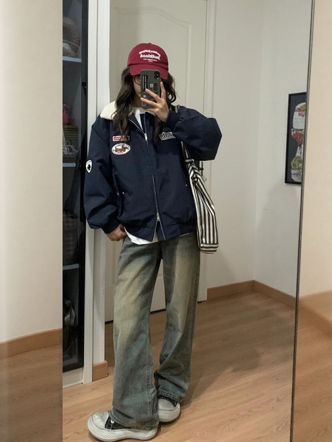 Kuzu Yünü Ceket Sonbahar Kadın - Street Fashion Look incelemesi ve fiyatı
