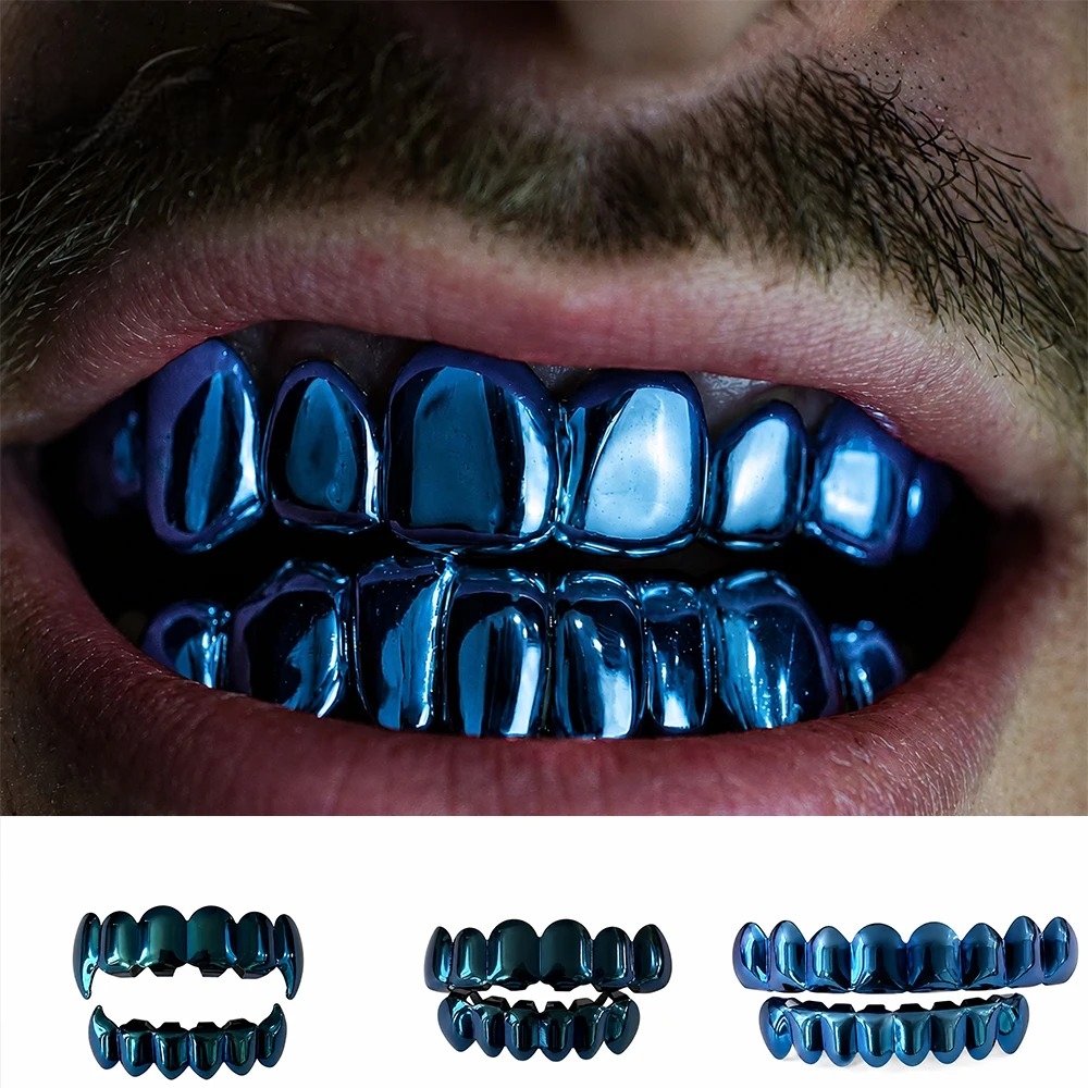 Koyu Mavi Renkli Hip Hop Grill - Street Fashion Jewelry incelemesi ve fiyatı
