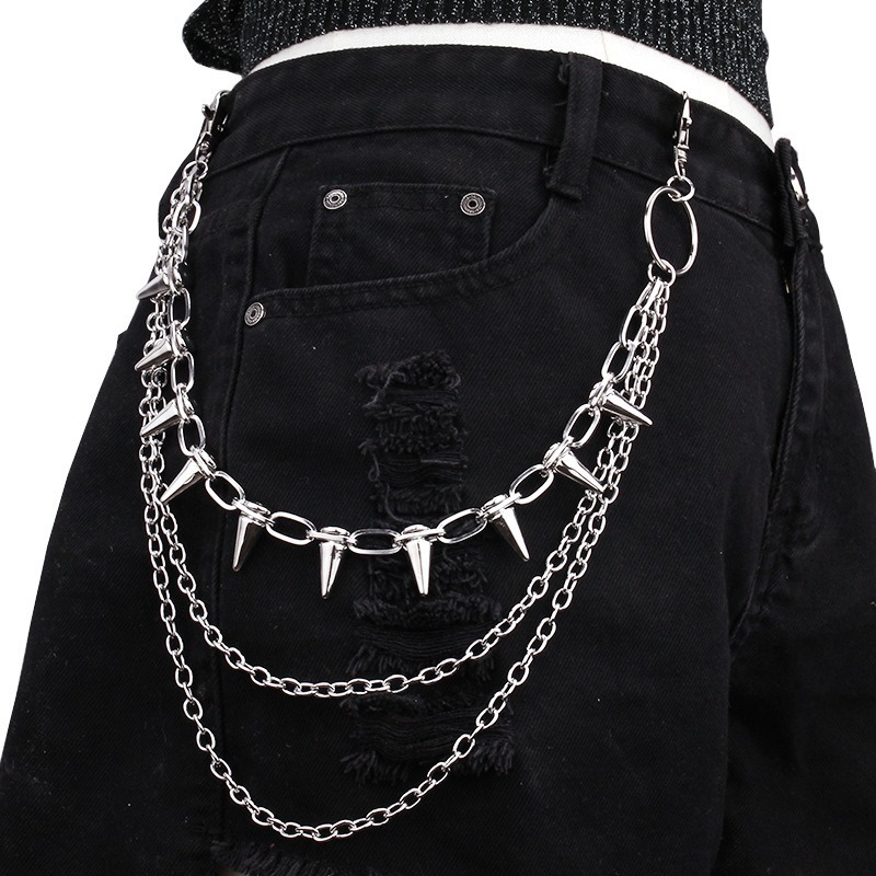 Hip Hop Punk Rock Metal Pantol - Street Fashion Jewelry incelemesi ve fiyatı