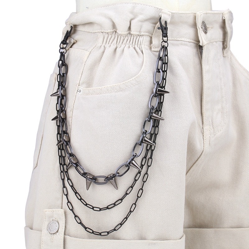 Hip Hop Punk Rock Metal Pantol - Street Fashion Jewelry incelemesi ve fiyatı
