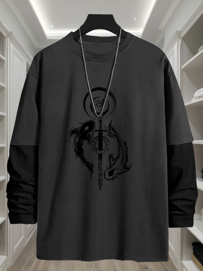J1417 Yin-Yang Balık Baskılı 2 - Street Fashion Look incelemesi ve fiyatı