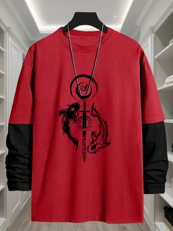 J1417 Yin-Yang Balık Baskılı 2 - Street Fashion Look incelemesi ve fiyatı