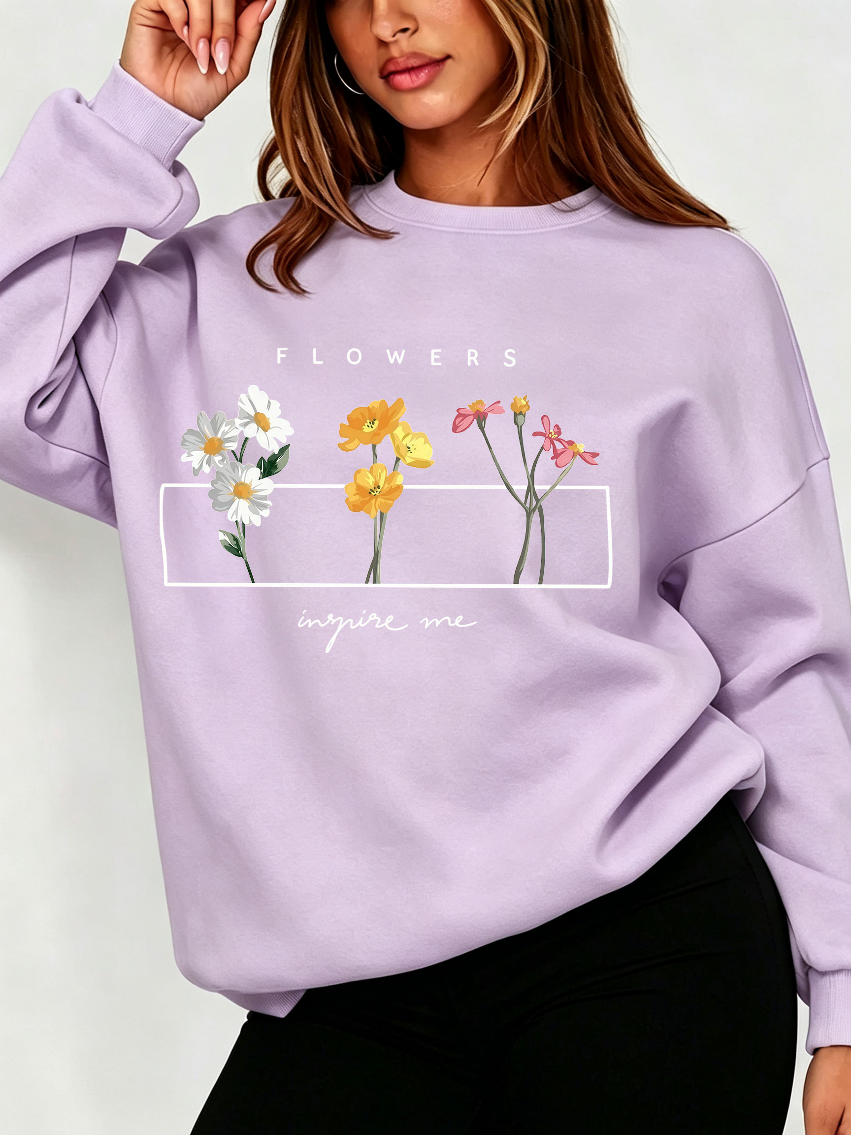 Kadın Papatya Çiçekli Kazak Mi - Oversized Crewneck Fleece incelemesi ve fiyatı