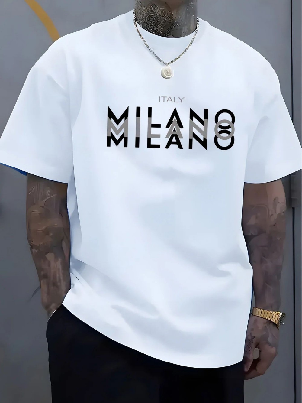MILANO Mektup baskı Erkek Kadı - Street Fashion Milano incelemesi ve fiyatı