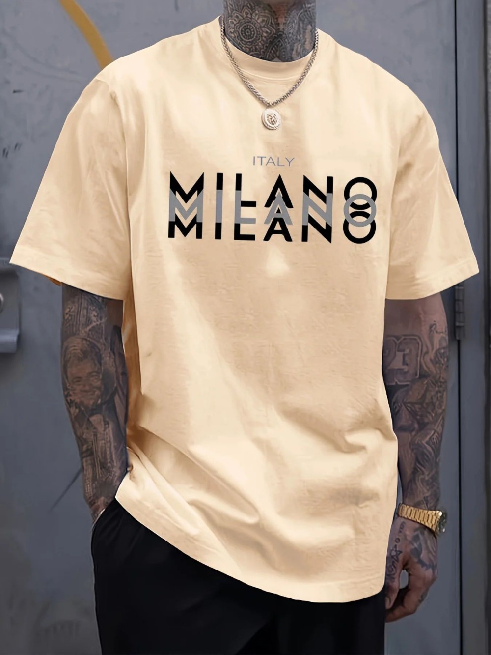 MILANO Mektup baskı Erkek Kadı - Street Fashion Milano incelemesi ve fiyatı